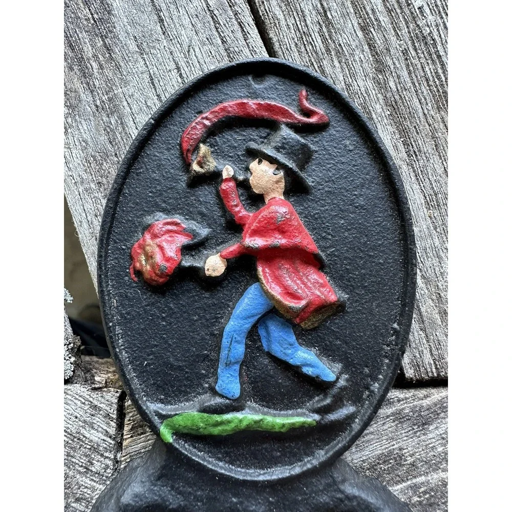 2 Vintage Cast Iron FA Philadelphia Fire Assn Parade 1776 Double Wall Coat Hooks
